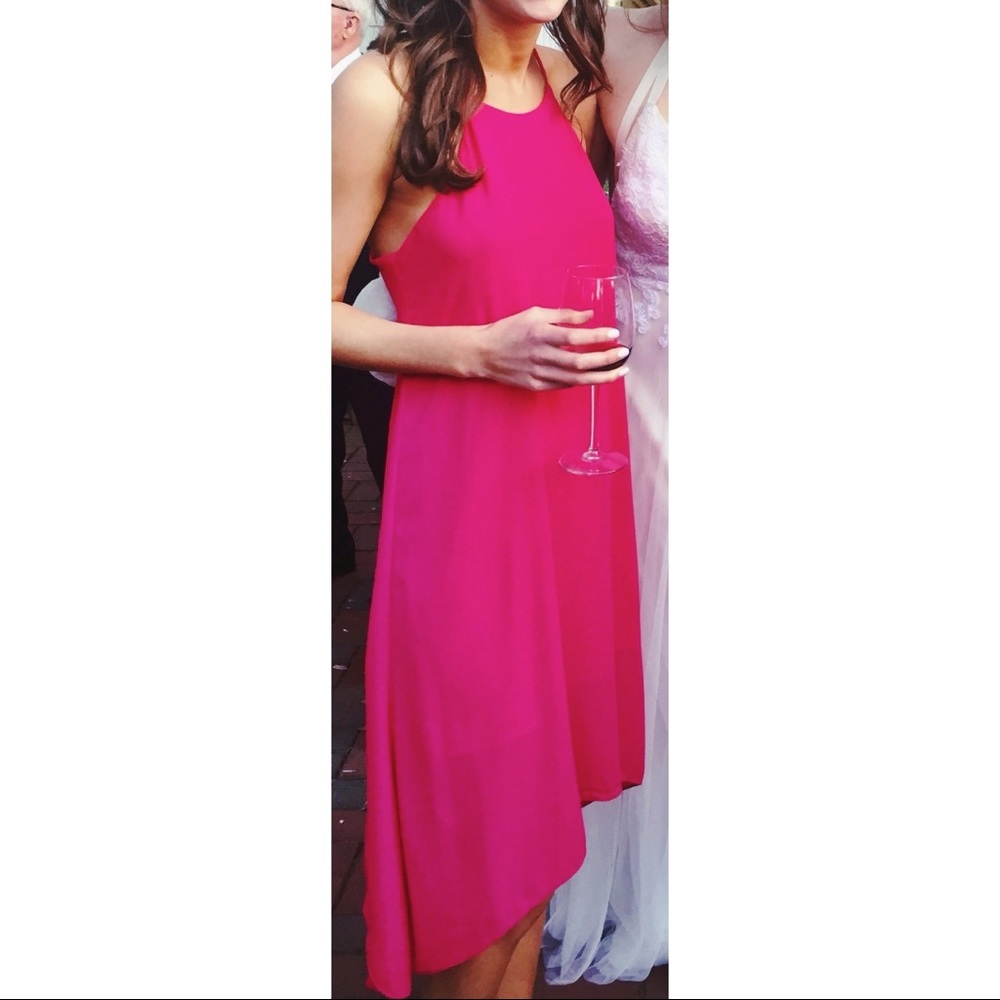 Abbeline Hot Pink Halter Dress - Size Small
